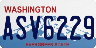 WA license plate ASV6229