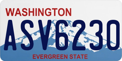 WA license plate ASV6230