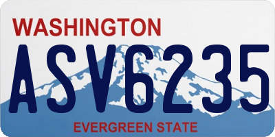 WA license plate ASV6235