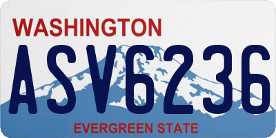WA license plate ASV6236