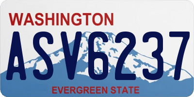 WA license plate ASV6237