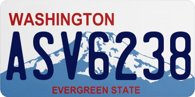WA license plate ASV6238