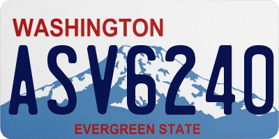 WA license plate ASV6240
