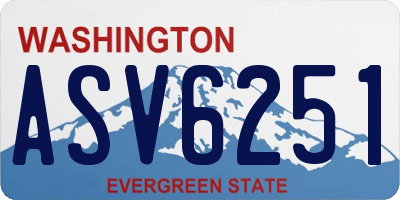 WA license plate ASV6251