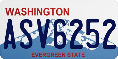 WA license plate ASV6252