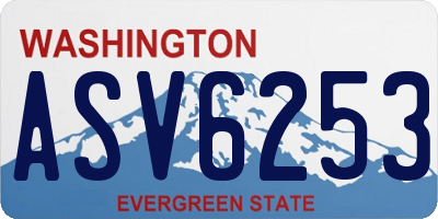 WA license plate ASV6253
