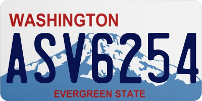 WA license plate ASV6254