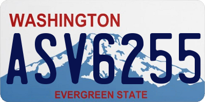 WA license plate ASV6255