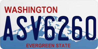 WA license plate ASV6260