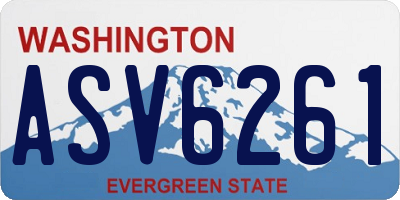 WA license plate ASV6261