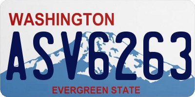 WA license plate ASV6263