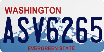 WA license plate ASV6265