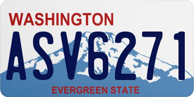 WA license plate ASV6271