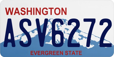 WA license plate ASV6272