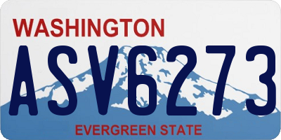 WA license plate ASV6273