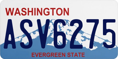 WA license plate ASV6275