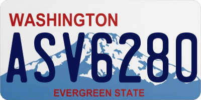 WA license plate ASV6280