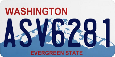 WA license plate ASV6281