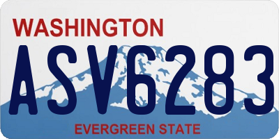 WA license plate ASV6283