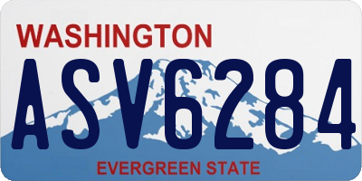 WA license plate ASV6284
