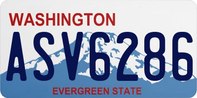 WA license plate ASV6286
