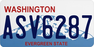 WA license plate ASV6287