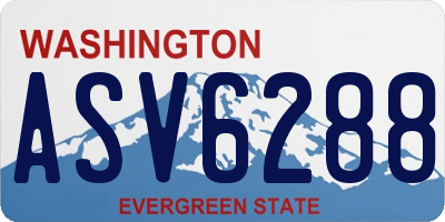 WA license plate ASV6288