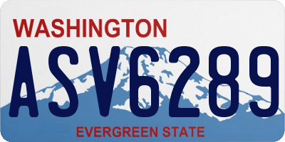WA license plate ASV6289