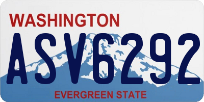 WA license plate ASV6292
