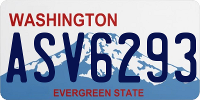 WA license plate ASV6293