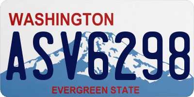 WA license plate ASV6298