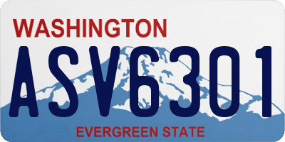 WA license plate ASV6301