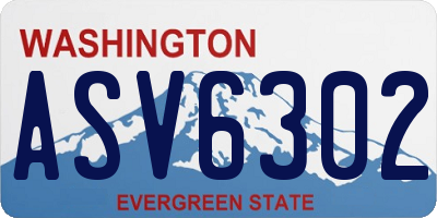 WA license plate ASV6302