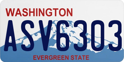 WA license plate ASV6303