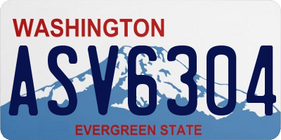 WA license plate ASV6304