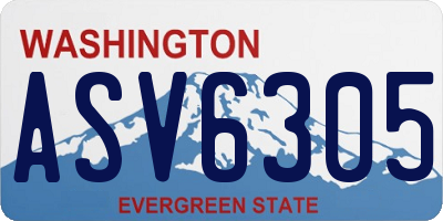 WA license plate ASV6305