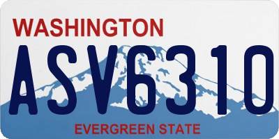WA license plate ASV6310