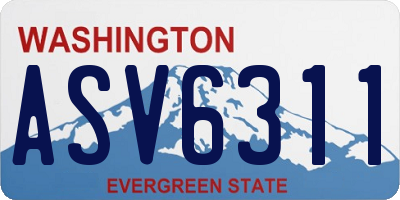 WA license plate ASV6311
