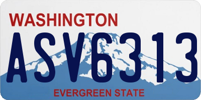 WA license plate ASV6313