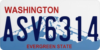 WA license plate ASV6314