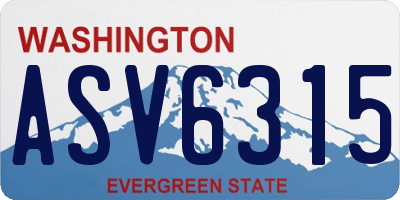 WA license plate ASV6315