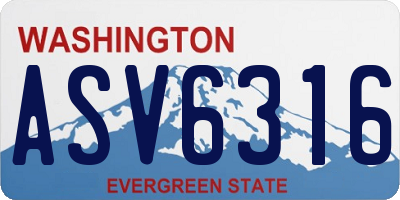 WA license plate ASV6316