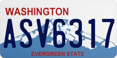 WA license plate ASV6317