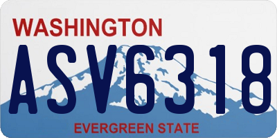 WA license plate ASV6318