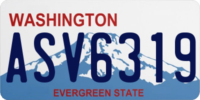 WA license plate ASV6319
