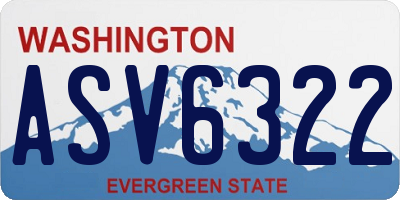 WA license plate ASV6322