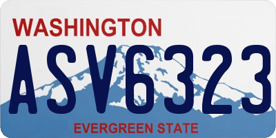 WA license plate ASV6323
