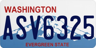 WA license plate ASV6325