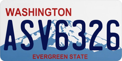 WA license plate ASV6326