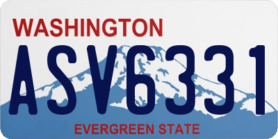 WA license plate ASV6331